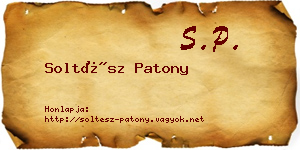 Soltész Patony névjegykártya